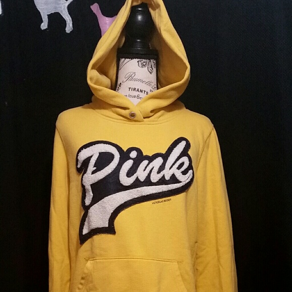 PINK Victoria's Secret Sweaters - 💛vs Pink Hoodie, L PINK Victoria's Secret Sweaters - 💛vs Pink Hoodie, L